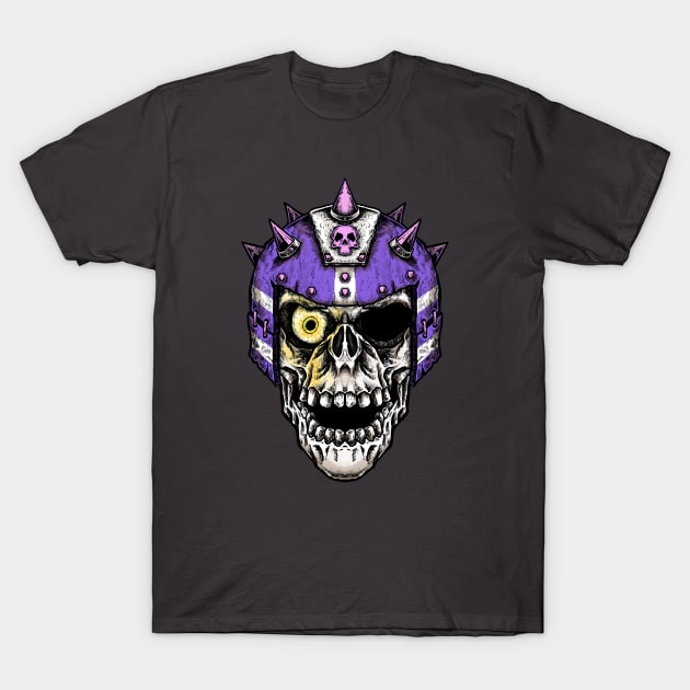 Fantasy Football Skeleton Purple 2 T-Shirt by Spevna